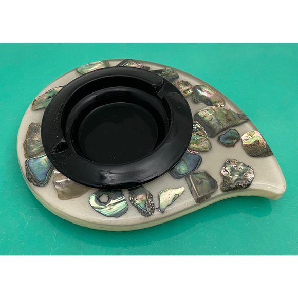 Vintage ashtray, lucite abalone ashtray, tear drop - Picture 1 of 10